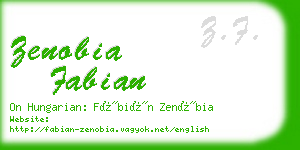 zenobia fabian business card